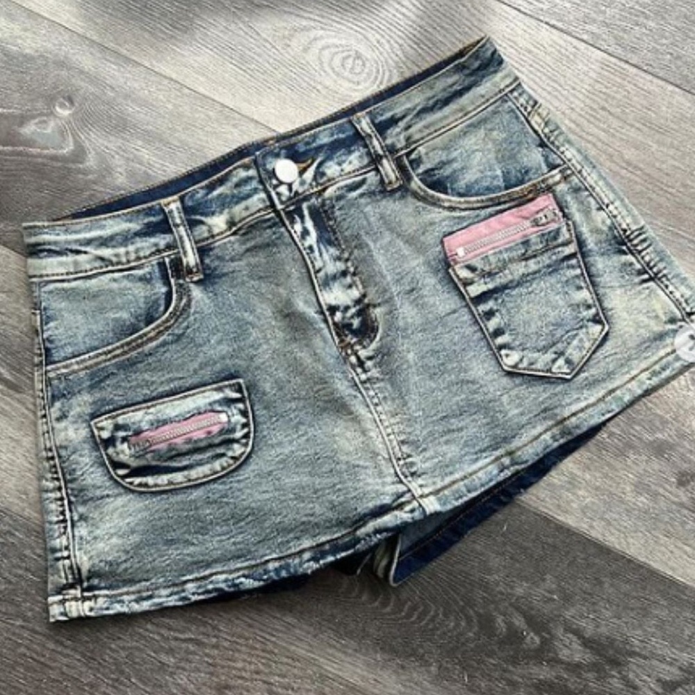 Stonewash denim Jean skort